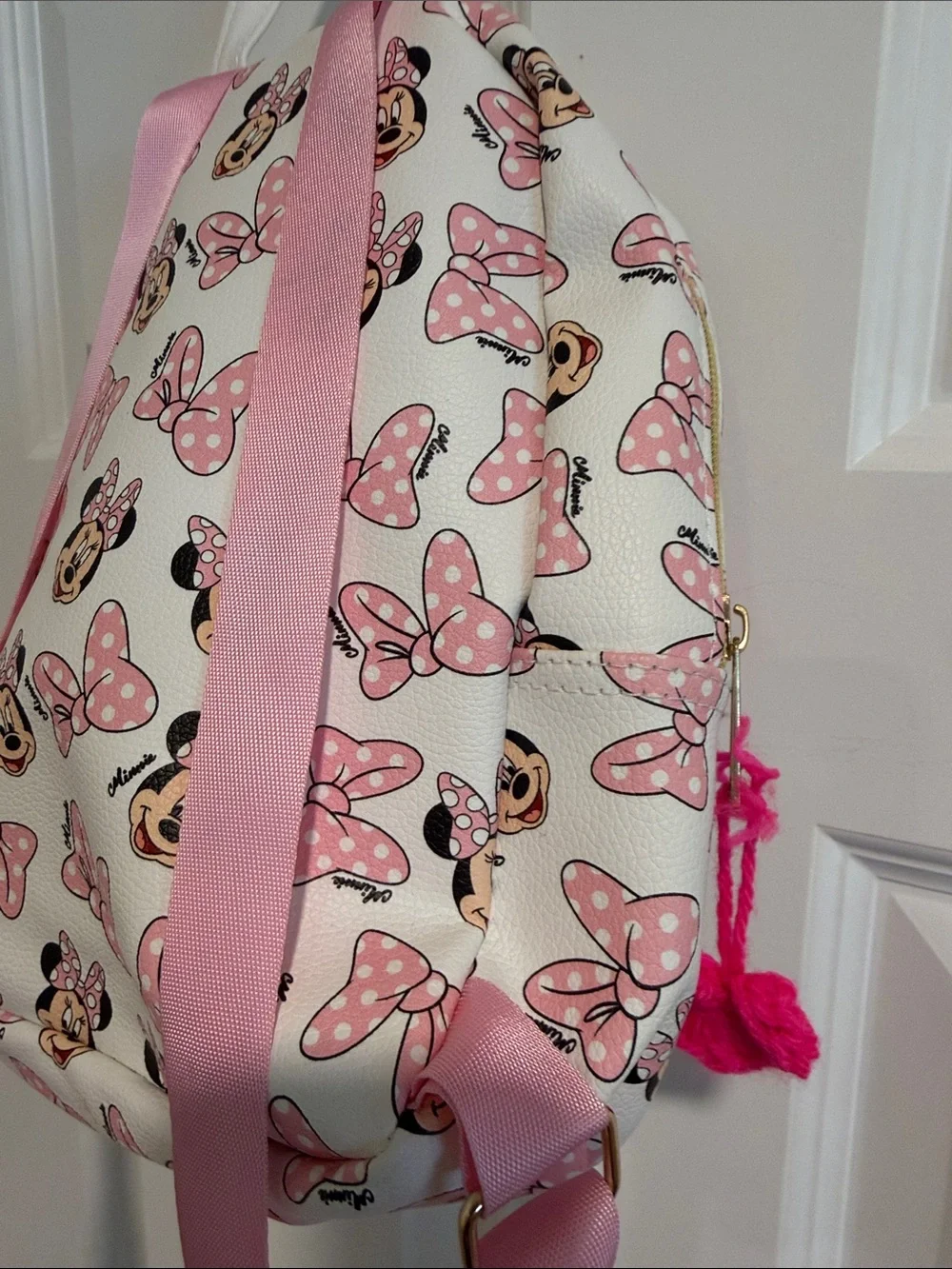 Disney Pink and White Minnie Mouse Bow Mini Backpack